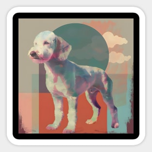 Bedlington Terrier in 70's Sticker